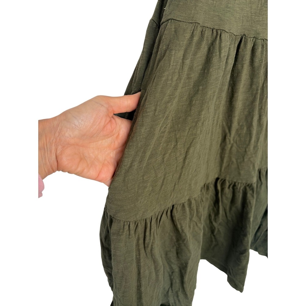 Time and Tru Women Dress Crochet Tiered XS Olive Green Boho Summer Mini - Picture 4 of 7